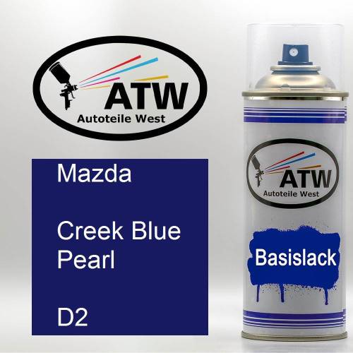 Mazda, Creek Blue Pearl, D2: 400ml Sprühdose, von ATW Autoteile West.